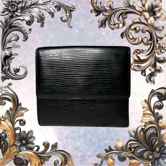 LOUIS VUITTON Black Epi Leather Snap Wallet - Picture 1 of 8